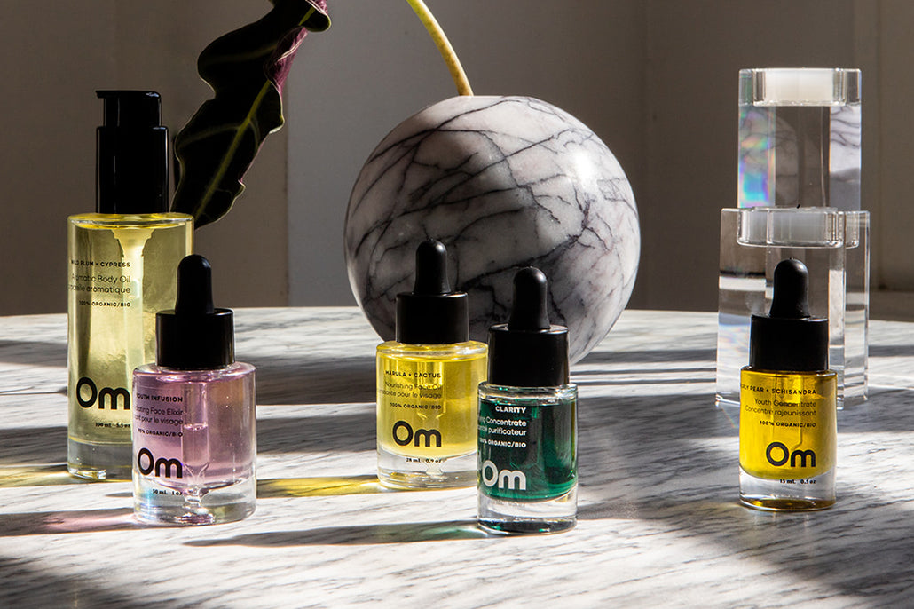 Om Skin Products Made with Recyclable Glass Bottles