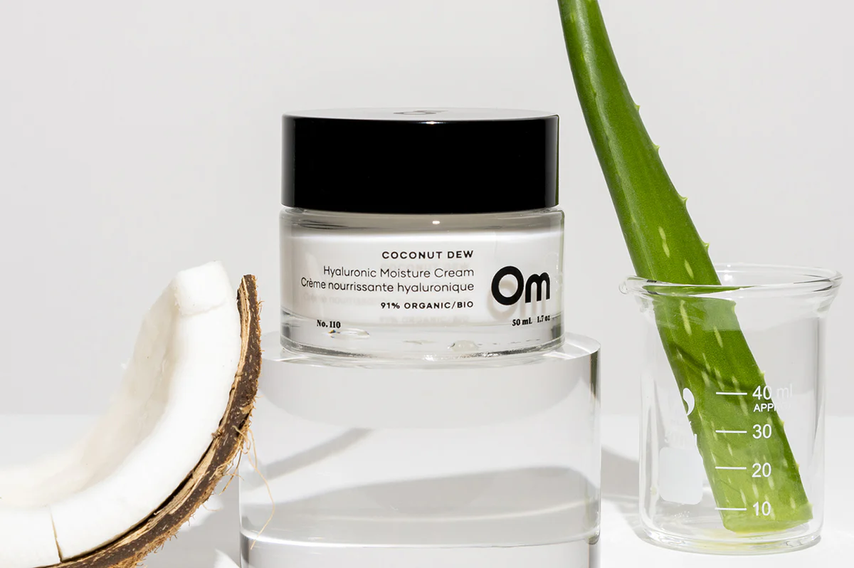 Om Gotu Kola and Squalane Nourishing Cream held in a hand